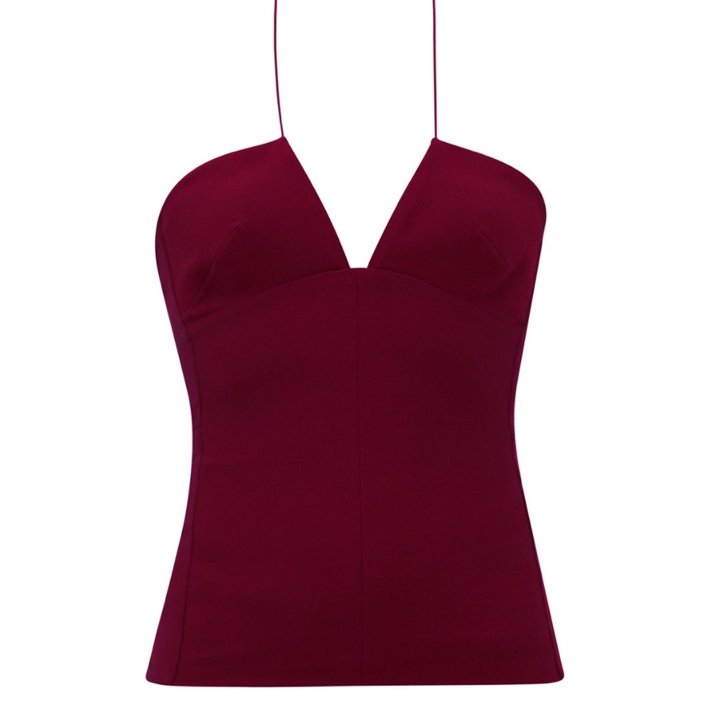 Red Sleeveless Bustier Peplum Camisole